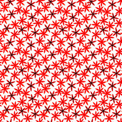 Cute watercolor floral seamless pattern. Red boho 