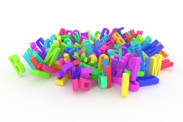 Background abstract CGI typography, letter of ABC, alphabet good for design. 3d, text, artwork & random.