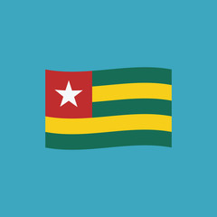 Togo flag icon in flat design