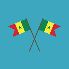 Senegal flag icon in flat design