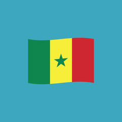 Senegal flag icon in flat design