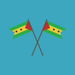 Obraz premium Sao Tome and Principe flag icon in flat design