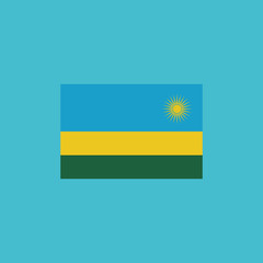 Rwanda flag icon in flat design