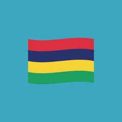 Mauritius flag icon in flat design