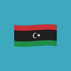Libya flag icon in flat design