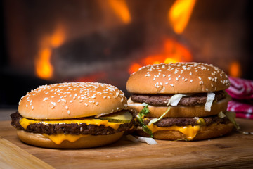 Delicious hamburger food
