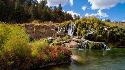 Fototapeta na wymiar Waterfall on Fall Creek in Swan Falls valley in Idaho