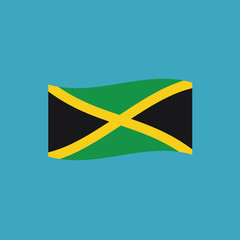 Jamaica flag icon in flat design