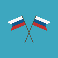 Russia flag icon in flat design