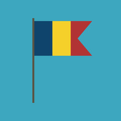 Romania flag icon in flat design