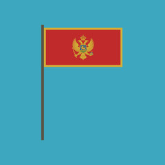 Montenegro flag icon in flat design