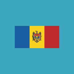 Moldova flag icon in flat design