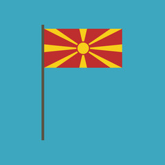 Macedonia flag icon in flat design