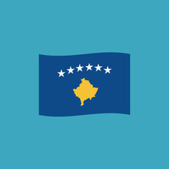 Kosovo flag icon in flat design