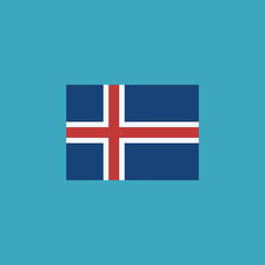 Obraz premium Iceland flag icon in flat design