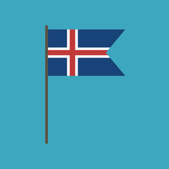 Iceland flag icon in flat design