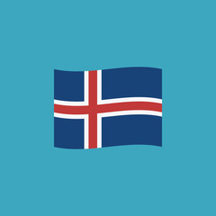 Obraz premium Iceland flag icon in flat design