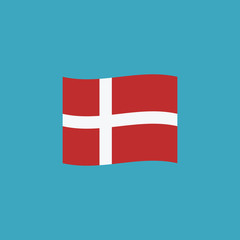 Obraz premium Denmark flag icon in flat design