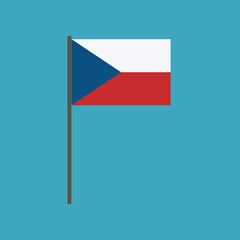 Czech Republic flag icon in flat design