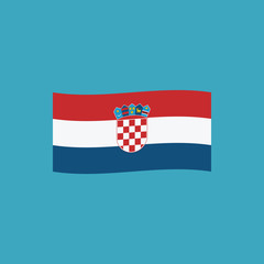 Croatia flag icon in flat design