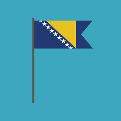 Bosnia and Herzegovina flag icon in flat design