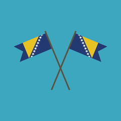 Bosnia and Herzegovina flag icon in flat design