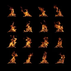 Peel and stick wall murals Flame Set fire in black