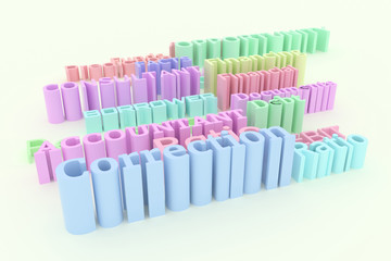 CGI typography, business related keywords for design texture, background. Ratio, bank, financing, facts.