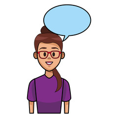 Woman with speech bubble