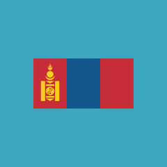 Mongolia flag icon in flat design