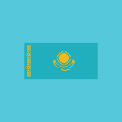 Kazakhstan flag icon in flat design