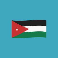Jordan flag icon in flat design