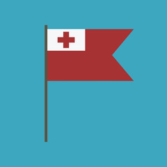 Tonga flag icon in flat design