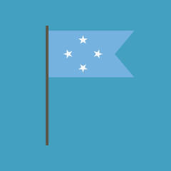 Micronesia flag icon in flat design