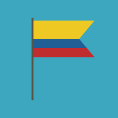 Colombia flag icon in flat design
