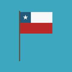 Chile flag icon in flat design