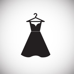 Clothing sale dress on white background icon