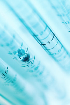 Medical clinically applicable gas flowmeter (rotameter) blurred background image