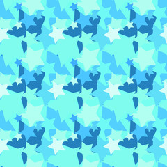 Fototapeta na wymiar Seamless background pattern with colored diverse stars.