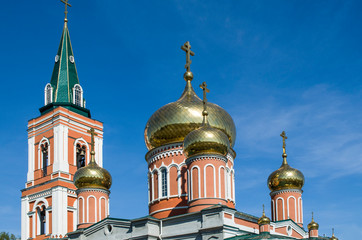 Fototapeta na wymiar Znamensky Cathedral. The City Of Barnaul. Altai territory.