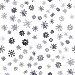 Dark Gray vector seamless cover with beautiful snowflakes.