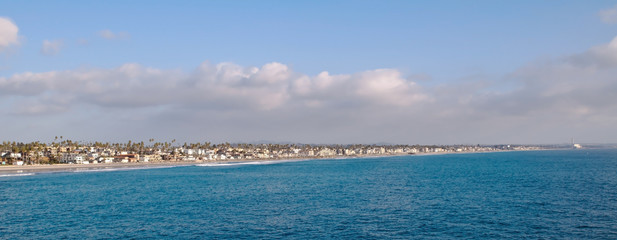 The Pacific ocean and coastline at Oceanside, California, USA