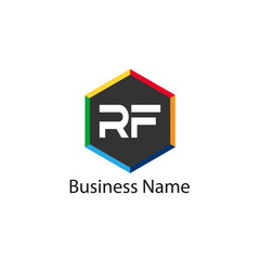 Initial Letter RF Logo Template Design