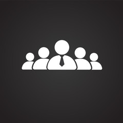Business team people on black background icon
