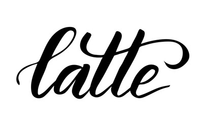 Fototapeta premium Brush calligraphy Latte