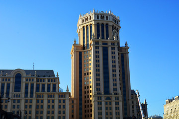 Obraz premium MOSCOW, Russia- 07.11.2018: business centre Paveletskaya tower (Paveletskaya Plaza), has been built on Paveletskaya square in 2003 year. 