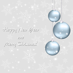 Abstract Christmas background with snowflakes and ball