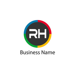 Initial Letter RH Logo Template Design