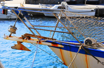 Boat detail in a mediterranean harbor