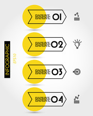 four infographic outline arrows